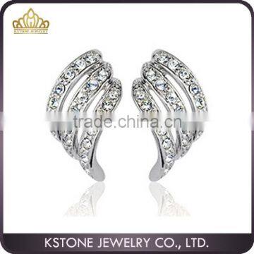 KSTONE 2015 Fashion stainless steel costume jewelry design crystal ear cuff earrings