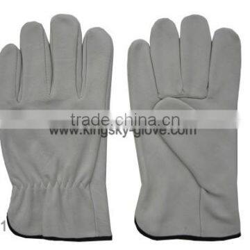 Cow grain leather wing thumb driver glove working glove-9031