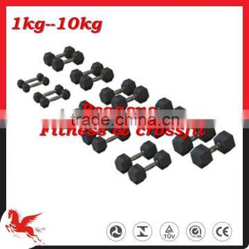 Hex Rubber Coated Dumbbell/hex dumbbell/dumbbell