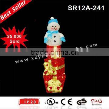 Christmas LED gift box with Snowman decoration