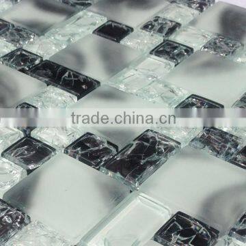 white black matt glass mosaic tile