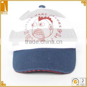 Good quality 100% cotton printed logo custom 5 panel baby hats