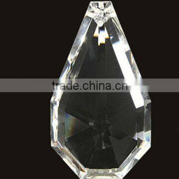 Leaf shape Clear Crystal Cut Prism/Lighting Pendalogues 5cm(R-2106