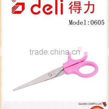 Deli Stainless steel scissors for Office Supply Model 0605 pink