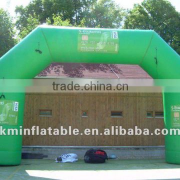 green inflatable entrance arch