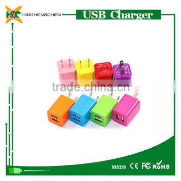 2015 New arrival mini usb charger wholesale alibaba 5v 1.0A/2.1A colorful double usb charger