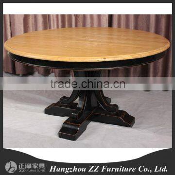 French country style vintage solid wooden dining table/ round dining table/ dining room table