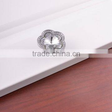 China supplier zink alloy crystal rhinestone furniture Cabinet wardrobes drawer pull handles