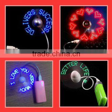 2015 Wholesale Led Glow Self Programmable Usb Input Led Message Fan photo-3