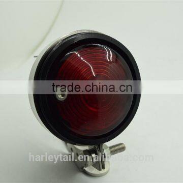 Black Round Red LED Tail Light Lamp for Harley Motorcycle Bobber Chopper 12V