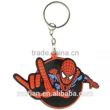 Hot sale spiderman shape pvc keychain rubber keychain