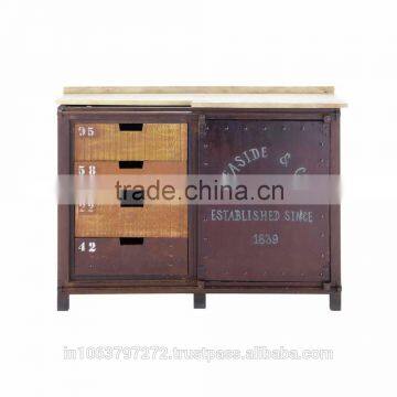 Wooden Drawer iron cabinet