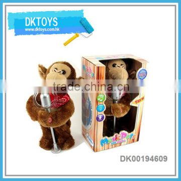 Hot Sale New Item B/O Microphone Dancing Monkey Window Box Plush Kids Toys