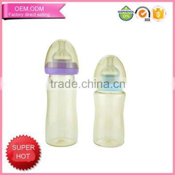 Safe newborn feeding products 210ml unique baby ppsu bottle handless with silicone nipples