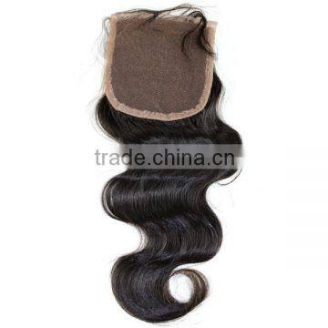 Grade 7A Top Quality Brazilian Virgin Hair Body Wave Free Parting Silk Base Bangs Lace Closure