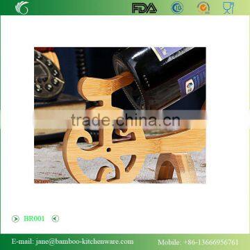 Sturdy Bamboo Wine Rack Wine Holder Single Bottle Holder Bicycle photo-3