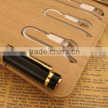 Top Sale Embossed Logo PU/Leather Cover Paper Notebooks Printing