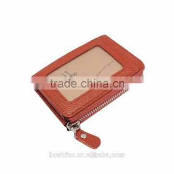 Boshiho Lichaee Grain Leather id Business Card Holder with id window