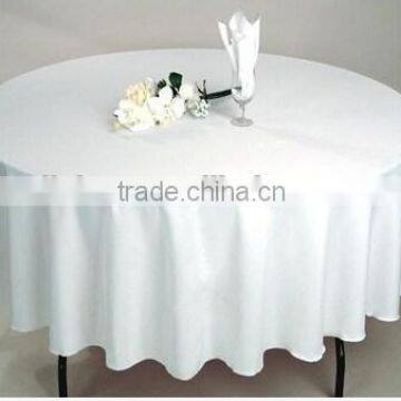 Polyester plain white round table cloth for banquet and wedding events