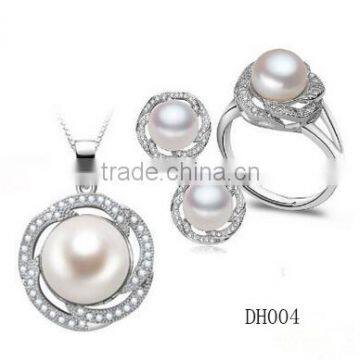 Fashion Jewerly 925 Sterling Silver Pink Pearl Jewelry Set