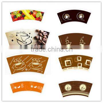 new design custom logo printed paper cup fan/blank for coffee