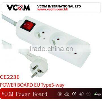 2014 High Quality 3 Way 16A 250V EU Type Power Board