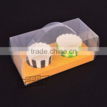 Personalized flat pack plastic cake box with handle made in China