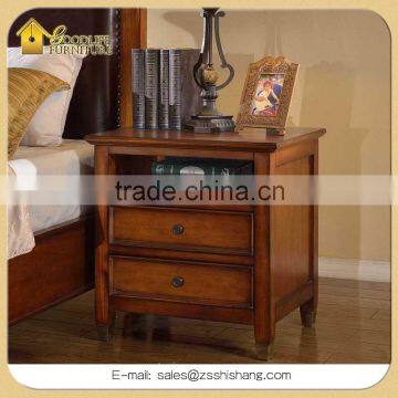 Vintage Solid Wood Customized Bedroom Nightstands and Night Table with 2 Drawers