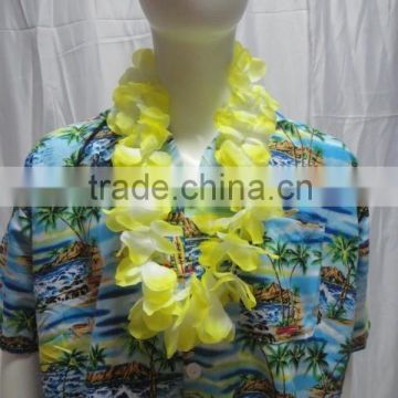 wholesale yellow hawaii necklace flower lei