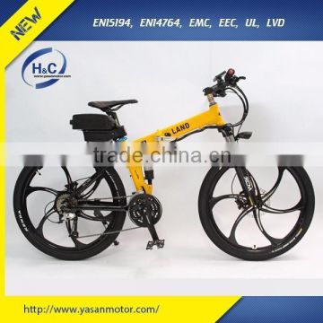 6061 Aluminum alloy 26" 500W Hummer Folding E Bicycle with Integrated wheels