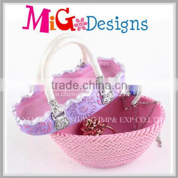 Fsahion Excellent Quality Purple Jewelry Gift Boxes with Basket Shaped