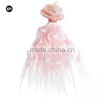 Short Pink Wavy Hair Extension Hairpiece for Dolls photo-2