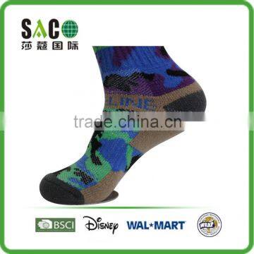 Blue Green Black Camouflage Compression Sports Socks photo-3