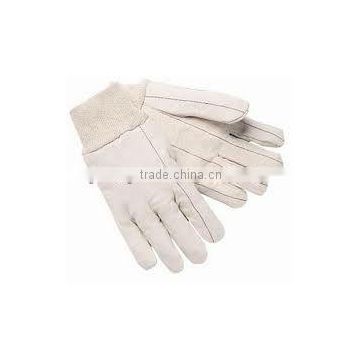 100% Cotton Canvas Gloves With Knit Wrist Cuff