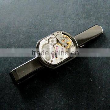 15x18mm Vintage Style Steam Punk Watch Movement Core Rhodium,metal Gun Black Fashion Tie Clip Bar 6830003 photo-4