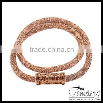 Chameleon 5MM Mesh Chain Stainless Steel Wrap Bracelet with Casted Lock