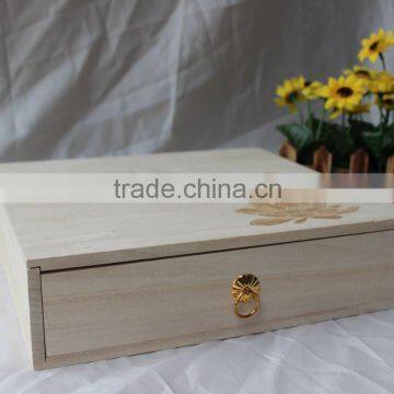 Wooden gift box with padlock for crafts