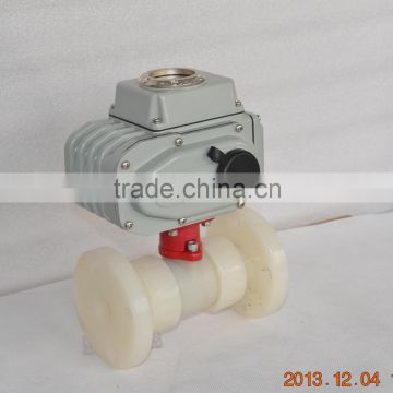 high quality PVDF flanged 2 way electric ball valve