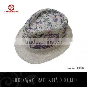 100% paper printed fedora hats for promotion