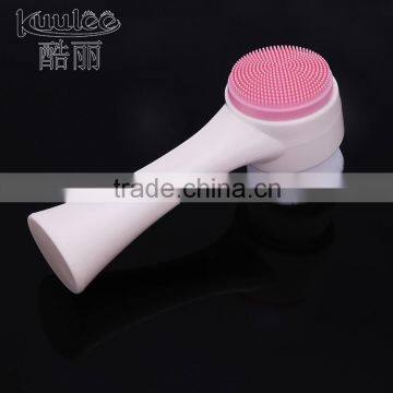 Super Soft Hair Double Head Silicone Massage Face Cleanser photo-3