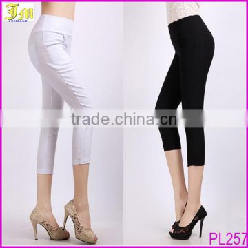 New Fashion Slim Women Casual Pants Cotton Blended Ladies Capri Trousers Cropped