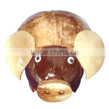 100% natural and unique design coconut shell pig from Vietnam