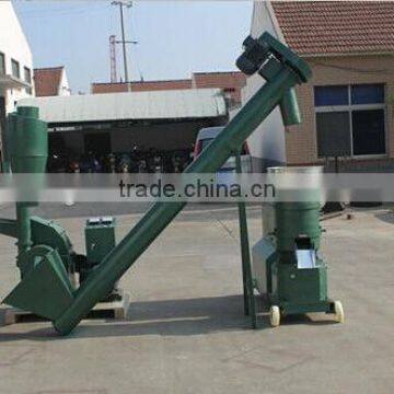 small sawdust screw conveyors connect the pellet machine and hammer mill