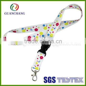 CMYK Sublimation polyester lanyard strap with plastic buckle