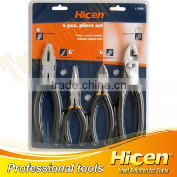 4Pcs Bi-color Dipped Handle American Type Pliers Set