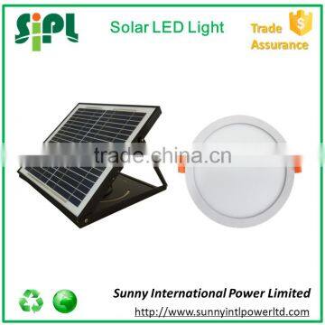 Green Energy Solar Panel With Battery Powered Radar Sensor Light Flat Led Panel Recessed Light photo-2