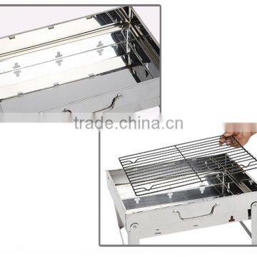 BBQ Grill White Stainless Steel Family Use Easy to Take Outdoor photo-5