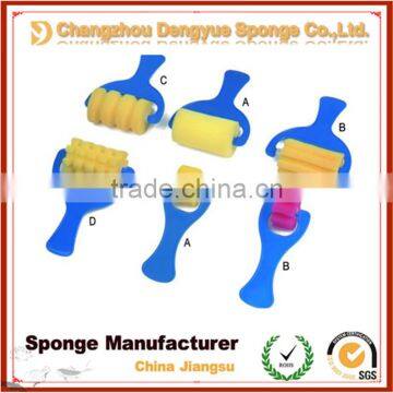 Low-density Flexible Durable Oil Painting Yellow Color Paint Foam Roller Brush photo-4