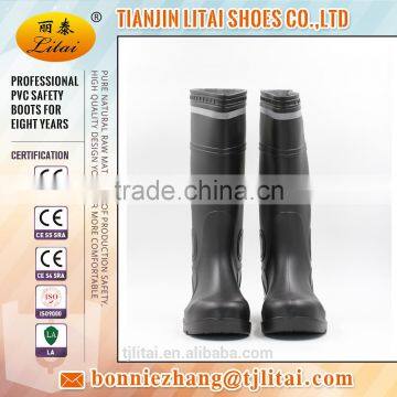 Chemical Industry Dark Black PVC Boots Steel Toe Cap