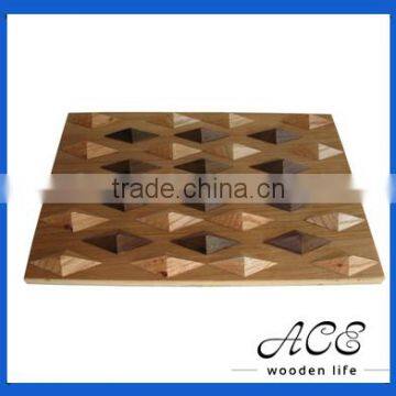 Wooden Trivet with Polyhedron Wooden Placemat Joint Cutting Board 2016 New Desin Kitchenware